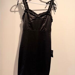 Lulu's Black Satin Chemise